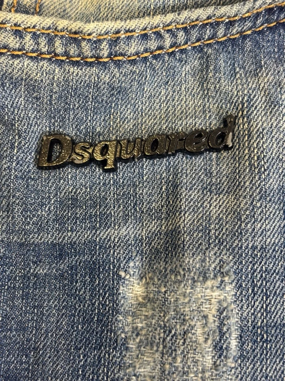 DSQUARED2 Distressed Dark Blue Distress Button Fly Denim Shorts Men’s 48